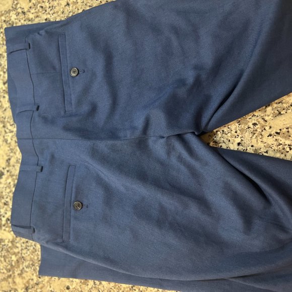 Kenneth Cole Reaction Mens Suit Pants Navy Blue 29w Unhemmed Dress - Picture 2 of 4